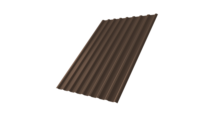 Профнастил С20R Grand Line 0,5 GreenCoat Pural BT RR 887 шоколадно-коричневый (RAL 8017 шоколад)