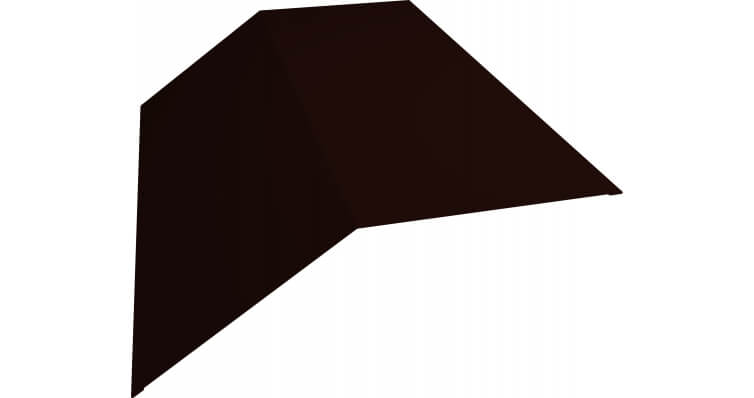 Планка конька плоского 190х190 0,5 Rooftop Бархат RR 32 темно-коричневый (2м)