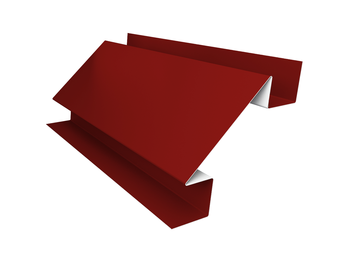 Планка угла внутреннего сложного Экобрус Satin с пленкой RAL 3011 коричнево-красный