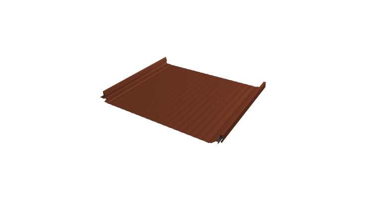 Кликфальц Pro Gofr Grand Line 0,45 Drap TX с пленкой на замках RAL 8004 терракота