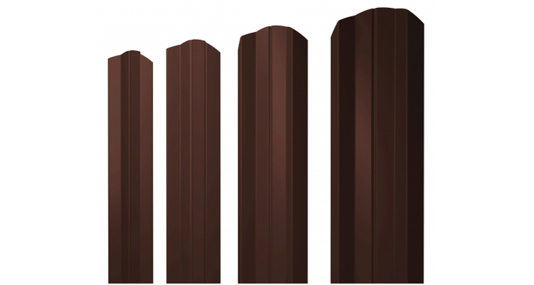 Штакетник М-образный А фигурный 0,5 Velur20 RAL 8017 шоколад