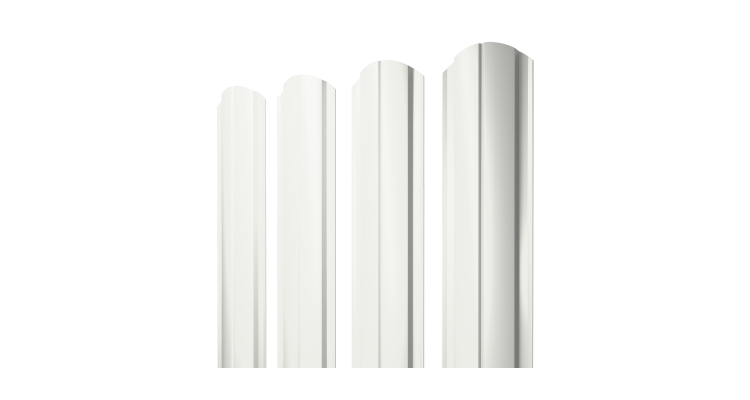 Штакетник Полукруглый Slim фигурный 0.45 Drap TX RAL 9003 сигнальный белый