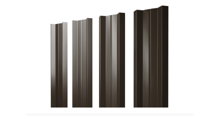 Штакетник М-образный А с прямым резом 0.45 Drap-double TX RR 32 темно-коричневый