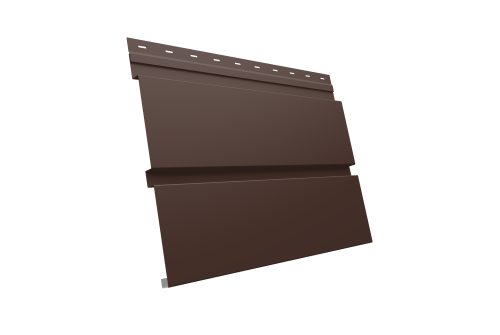Софит металлический Квадро Брус без перфорации 0,45 PE с пленкой RAL 8017 шоколад