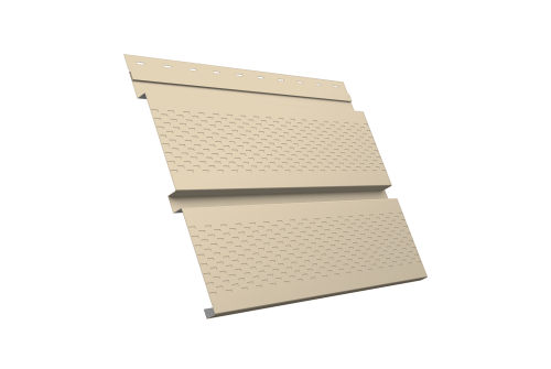 Софит металлический Квадро Брус с перфорацией 0,45 PE с пленкой RAL 1015 светлая слоновая кость