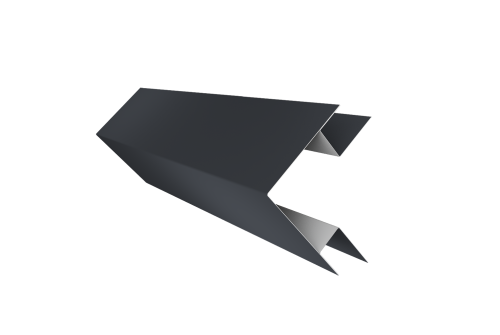 Планка угла внешнего сложного Экобрус Grand Line 0,45 Drap RAL 7024 мокрый асфальт (3м)