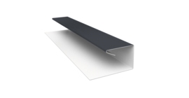 Планка П-образная завершающая сложная (КД) 0,45 Drap TX RAL 7024 мокрый асфальт (2м)