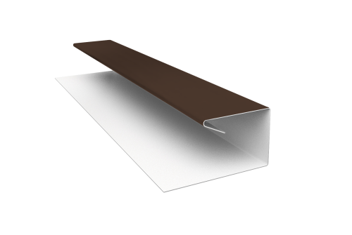 Планка П-образная завершающая сложная (КД) 0,5 Satin с пленкой RAL 8017 шоколад (2м)