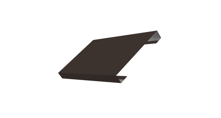 Ламель лицевая 150 забора жалюзи Texas стартовая/финишная для калиток и ворот 0.45 PE с пленкой RR 32 темно-коричневый