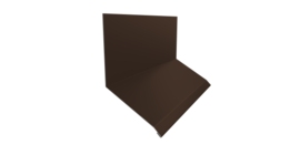 Планка примыкание верхнее к стене фальц 150х130х20 0,5 Satin с пленкой RAL 8017 шоколад (3м)