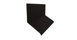 Планка примыкание верхнее к стене фальц Grand Line 150х130х20 0,5 Drap TX RAL 9005 черный (3м)