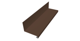 Планка примыкание нижнее к трубе фальц Grand Line 0,5 Satin с пленкой RAL 8017 шоколад (3м)