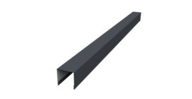 Планка вертикальная лицевая для забора жалюзи Palermo 0,5 Satin Matt TX RAL 7024 мокрый асфальт (1,8м)