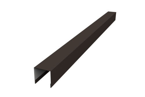 Планка вертикальная лицевая для забора жалюзи Palermo 0,45 PE RR 32 темно-коричневый (1,8м)