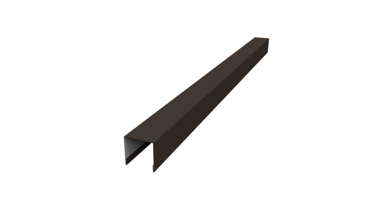 Планка вертикальная лицевая для забора жалюзи Palermo 0,45 Drap TX RR 32 темно-коричневый (2,5м)