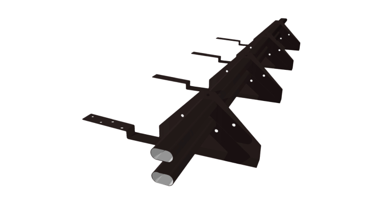 Снегозадержатель трубчатый для композитной черепицы Roman RAL 9005 матовый (3м)