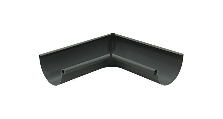 Угол желоба внутренний GL PE Matt 90 гр 125 мм RAL 7024 мокрый асфальт