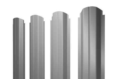 Штакетник П-образный А фигурный 0,5 Satin RAL 7004 сигнальный серый